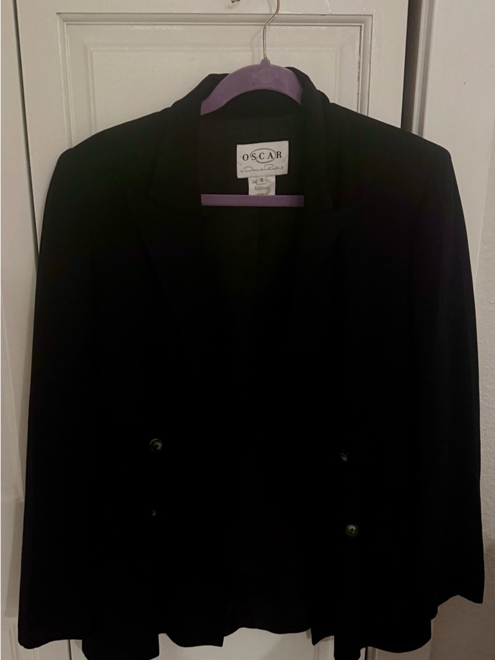 Vintage Oscar de la Renta Adele Navy Double-Breasted Blazer - Picture 10 of 10